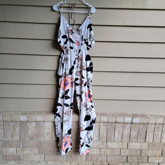 LEITH Floral Side Cutout Jumpsuit, Womens Size L - Picture 2 of 7
